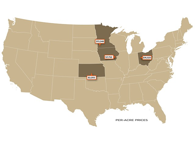 DTN’s Landwatch Weekly, published by DTN/Progressive Farmer, highlights several notable transactions across LSB’s Midwest reporting states, along with neighboring Kansas